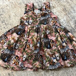 Kids Safari Print Casual Dress